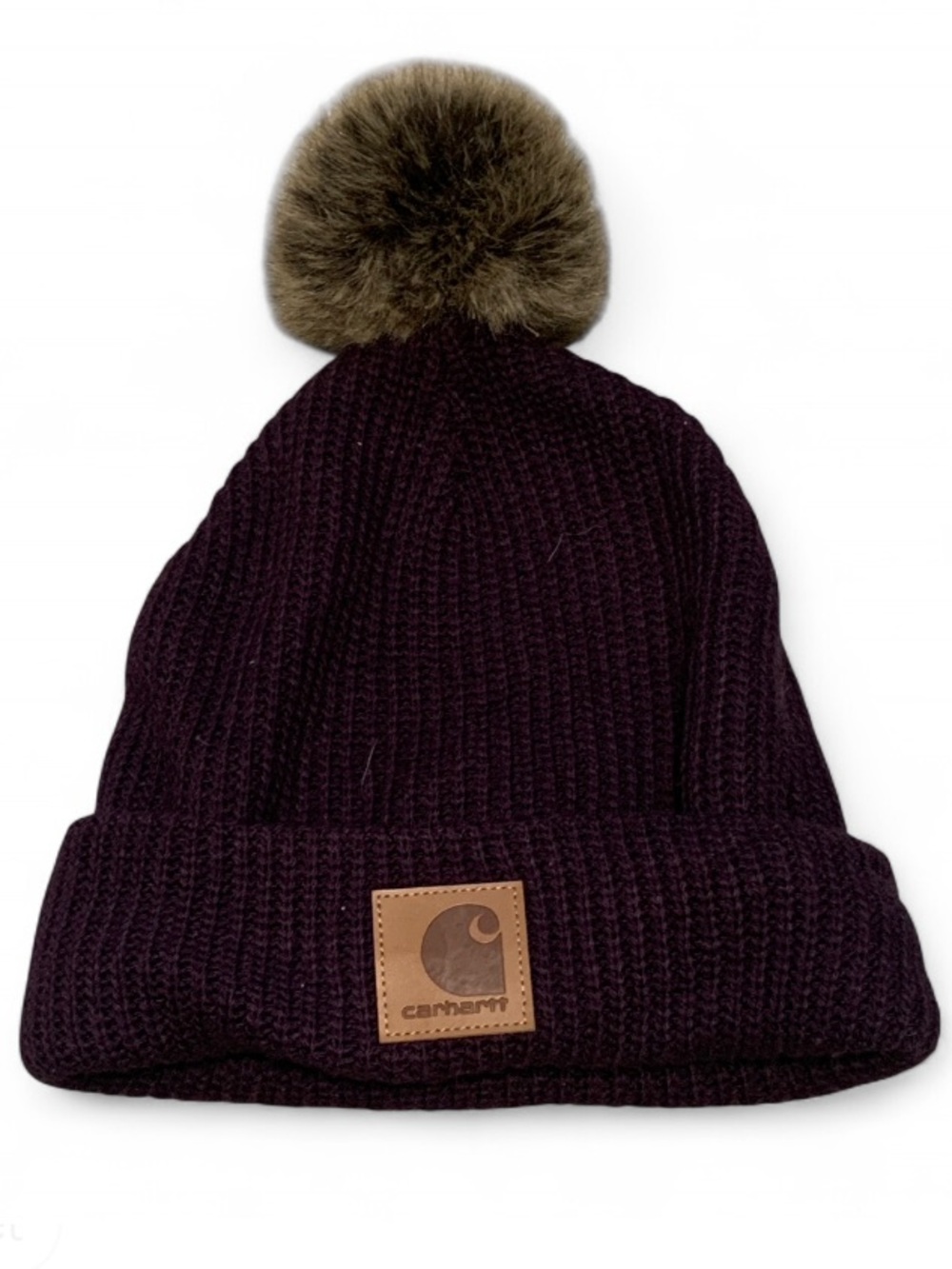 Carhartt Purple Pom Pom Fleece Lined Beanie